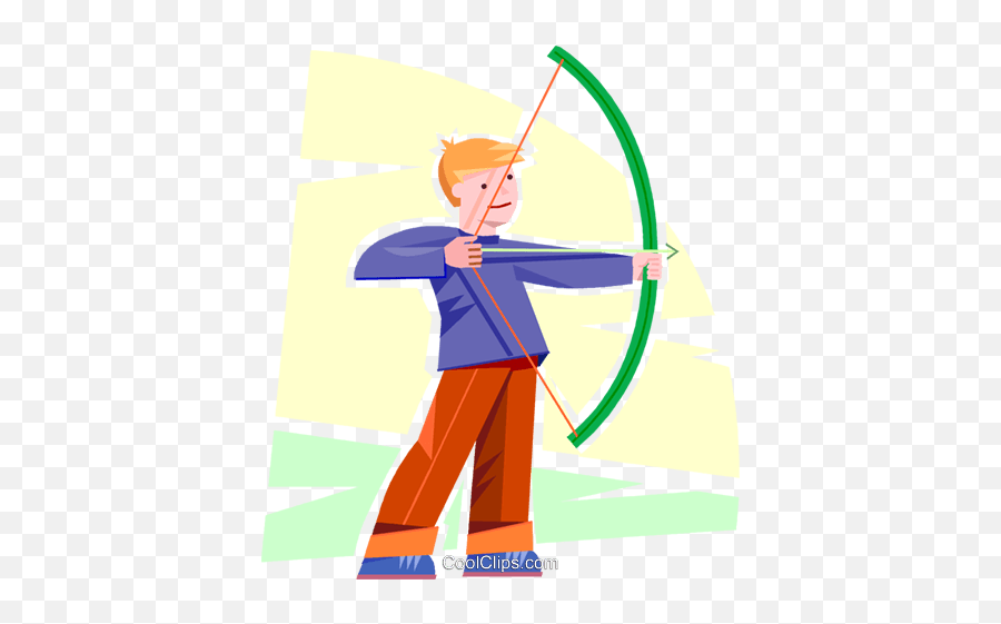 Young Archer Royalty Free Vector Clip Art Illustration - Bow Png,Bow And Arrow Icon