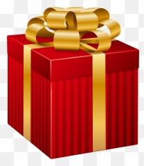 Red Striped Gift Box Png Clip Art Image - Christmas Gift Box Png,Red Stripe Png