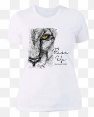 Rise Up Lioness Numbers 2324 Nl3900 Ladiesu0027 Premium T - Shirt Hand Drawn png
