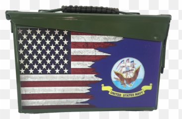 Dual Us Navy Flag Custom Ammo Can - American With Continent png