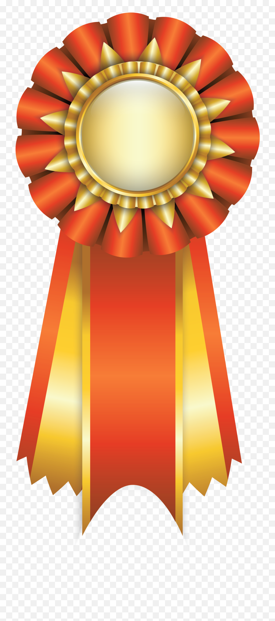 Orange Rosette Ribbon Png Clipart - Recognition Ribbon Award Design,Orange Ribbon Png