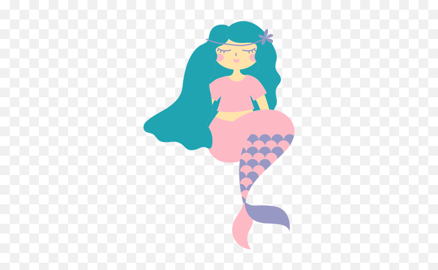 Relaxed Mermaid Character Flat Transparent Png U0026 Svg Vector - Mermaid,Mermaid Icon To Help You