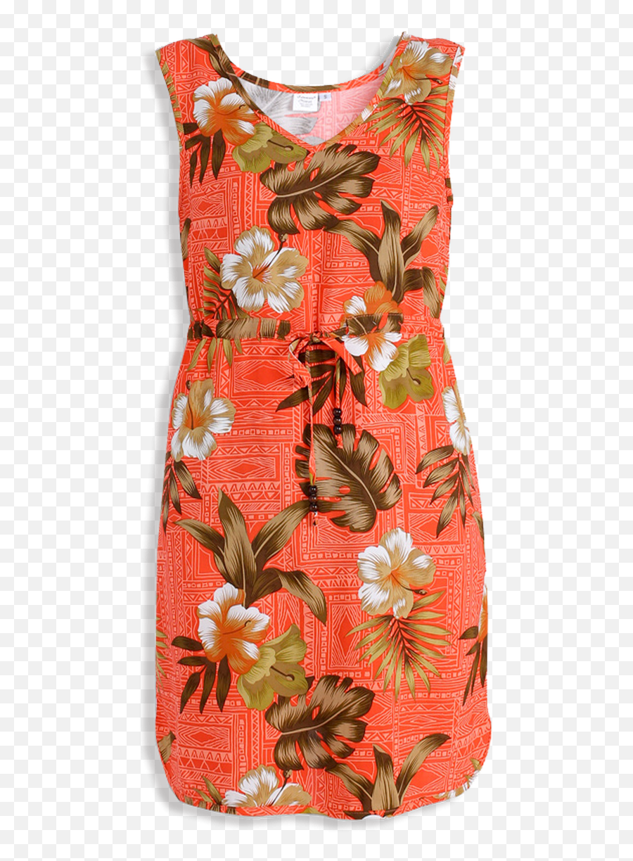 Aloha Dress - Brick Floral Sleeveless Png,Cream Icon Dress