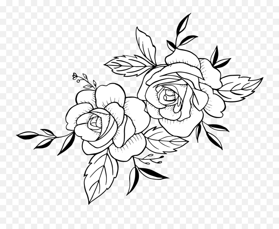 Free Png Hand Drawn Floral Bouquets Black And White Flower