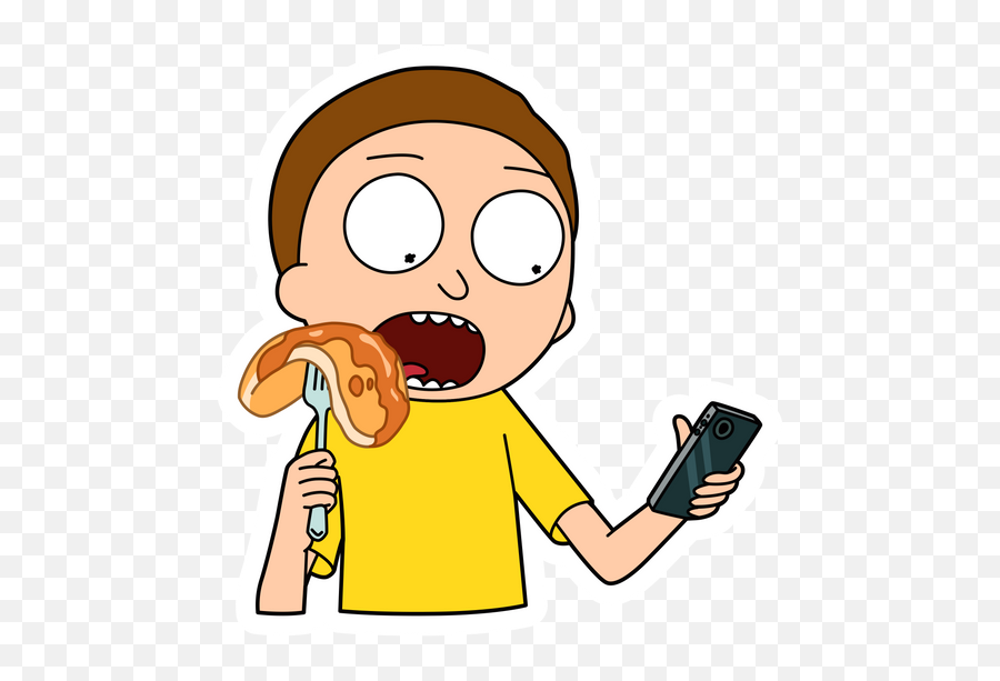 Morty Smith Eating Pancake Sticker Rick And - Morty Smith Sticker Png,Morty Smith Icon