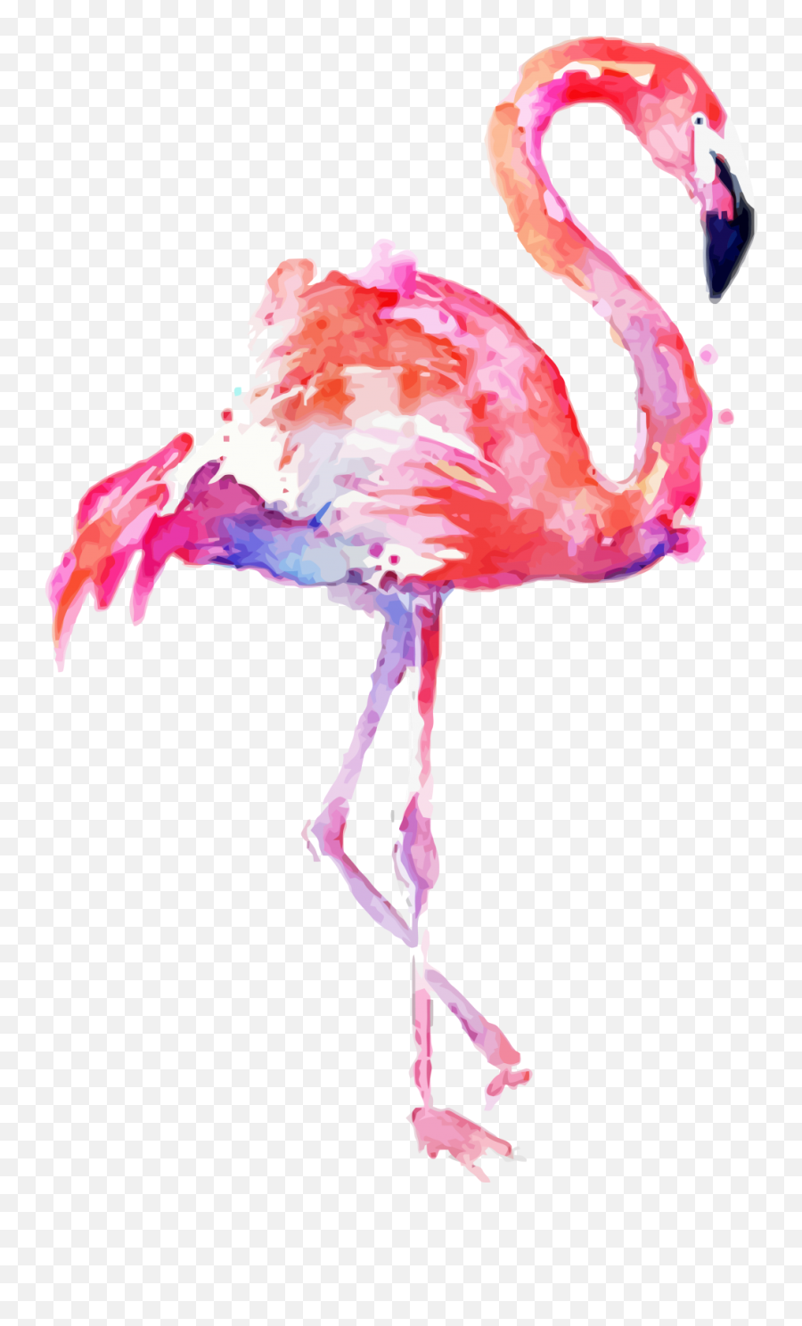 Flamingo Transparent Water Color - Clip Art Transparent Background Flamingo Png,Flamingo Transparent Background