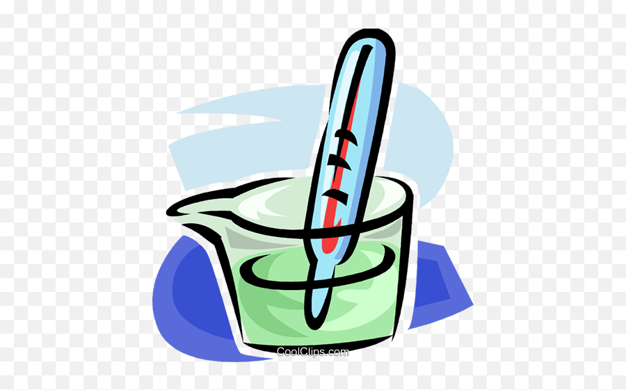 Thermometer In A Dish Of Liquid Royalty Free Vector Clip Art - Thermometer In Beaker Clipart Png,Thermometer Transparent Background