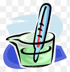 Thermometer In A Dish Of Liquid Royalty Free Vector Clip Art - Thermometer In Beaker Clipart png