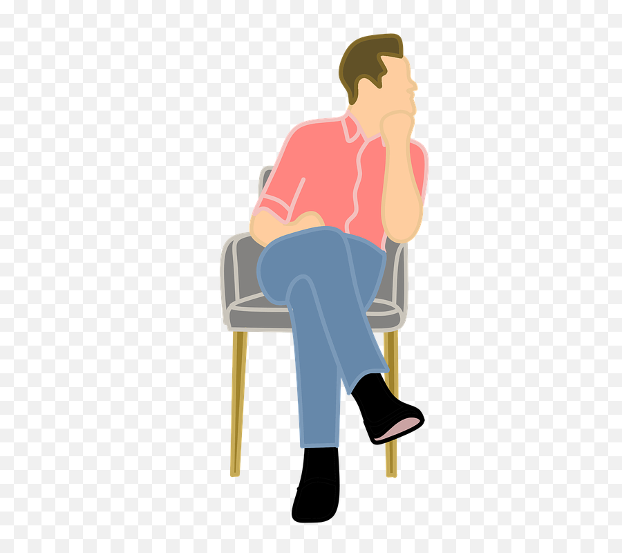 Man Thinking Clipart Png - Cartoon Of Person Sitting In Man Sitting In Chair Cartoon,Person Thinking Png