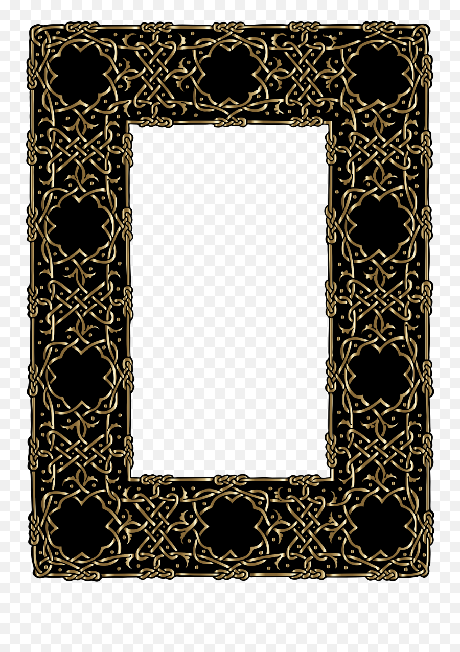Clipart Gold Ornate Geometric Frame - Gold Celtic Border Png,Geometric Border Png
