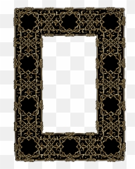 Clipart Gold Ornate Geometric Frame - Celtic Border Png