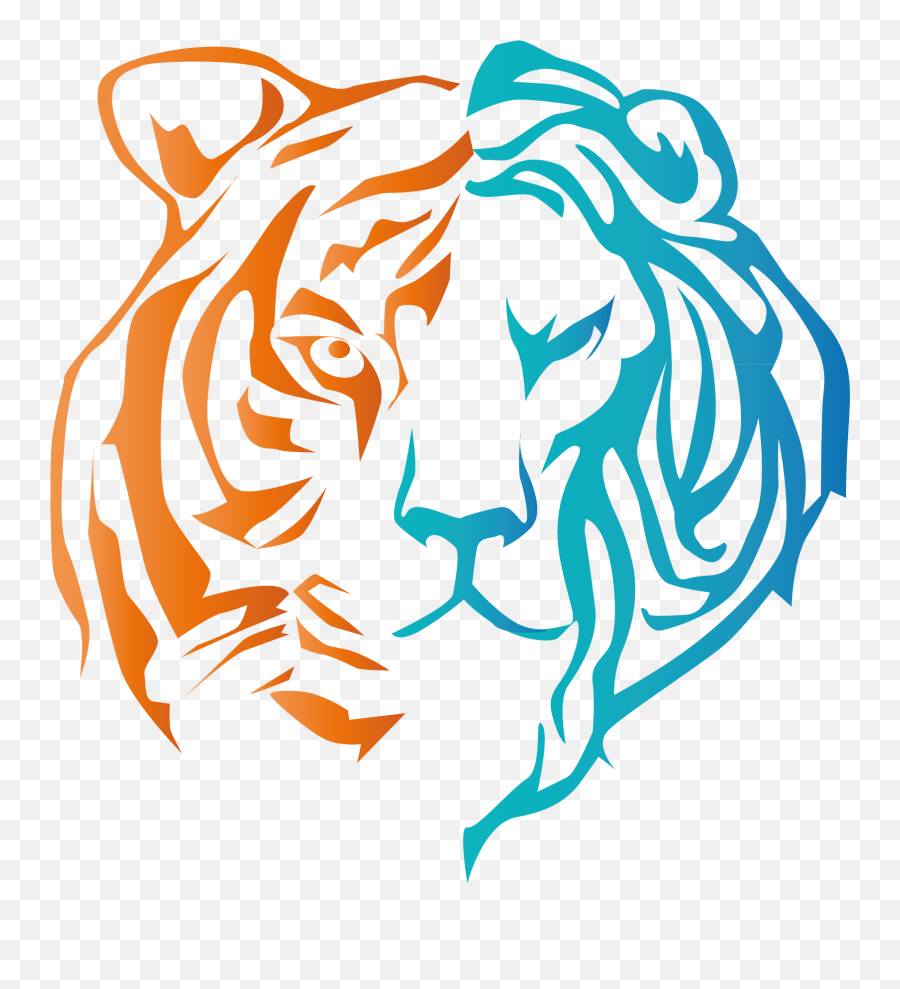 Download Tiger Design Logo Png - Lion Vs Tiger Drawing Easy,Tiger Logo Png
