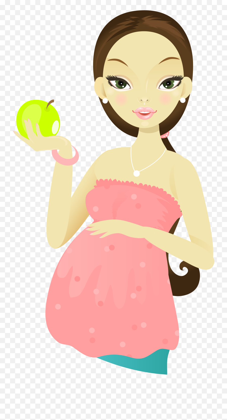 Download Cartoon Woman Mother Holding Apple Transprent Png - Transparent Cartoon Pregnant Woman Png,Pregnant Png