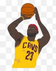 Cleveland Cavaliers - LeBron James 2014 TShirt Basketball Moves png