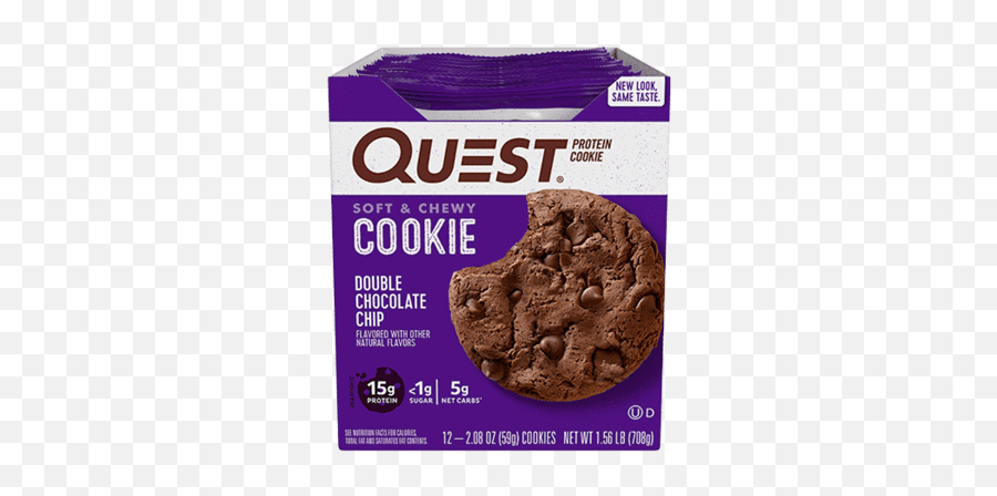 Quest Protein Cookies - Double Chocolate Chip 12 Count Png,Cookies Transparent