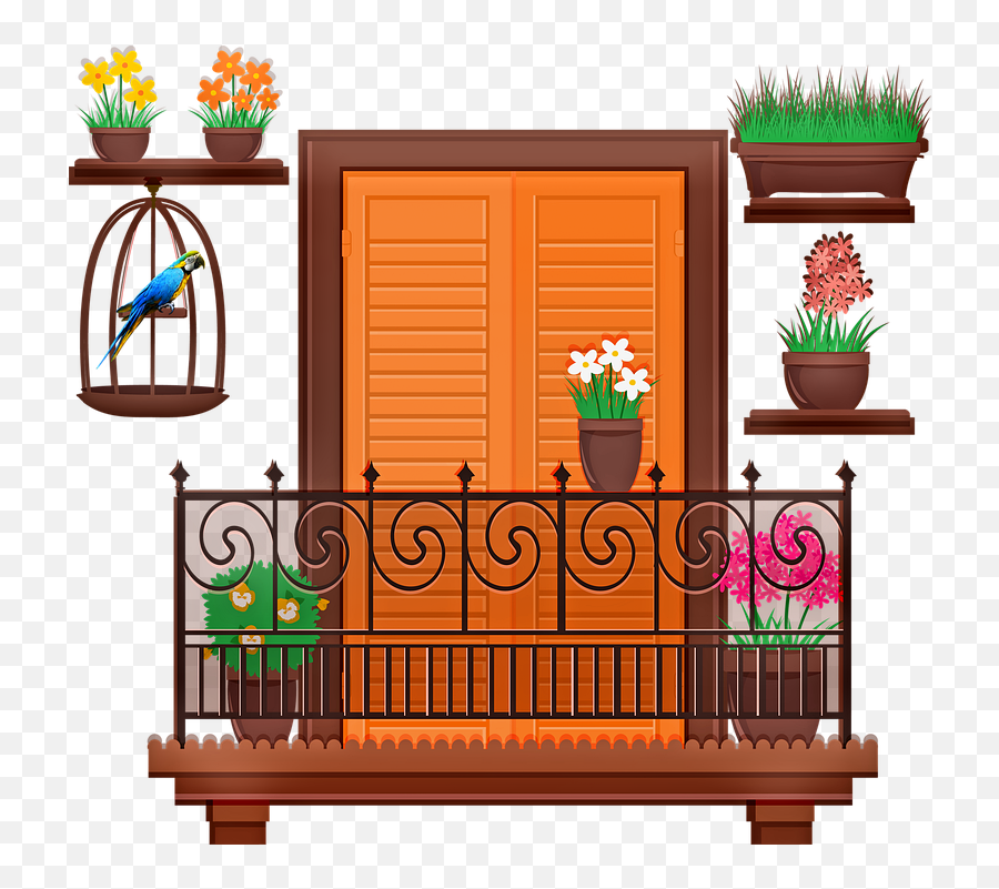 Illustration Png Transparent - Balcón Vector,Balcony Png