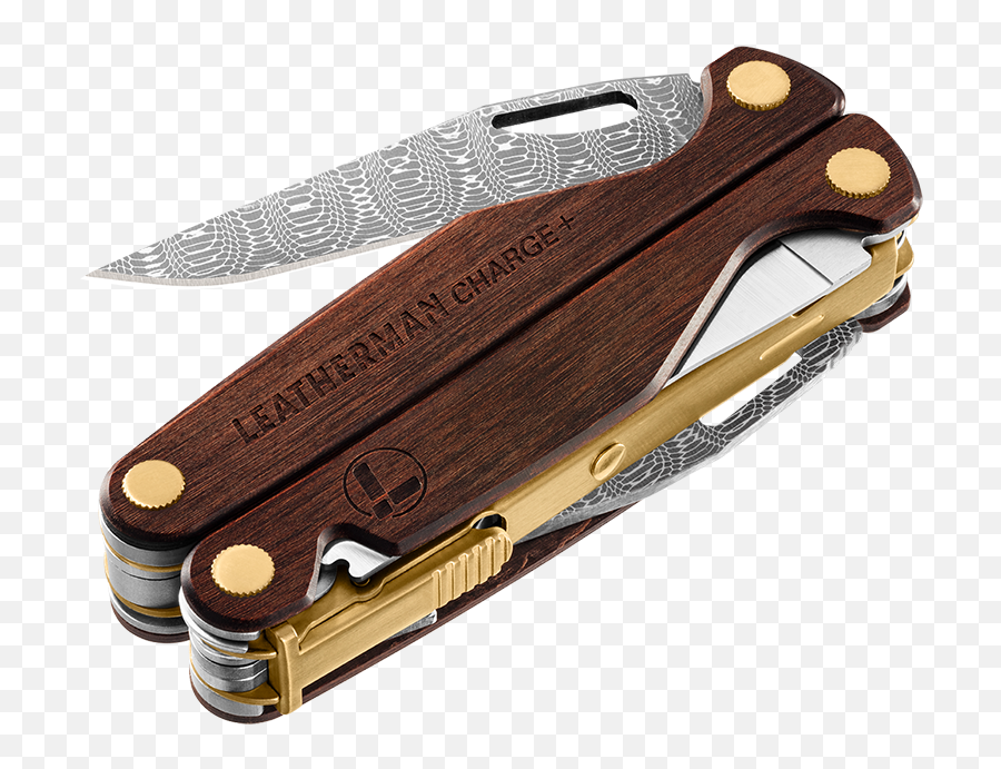 Charge Damascus With Steel Knives Leatherman - Leatherman Damascus Png,Hand With Knife Png