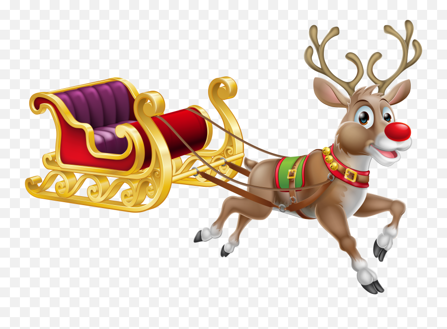 Free Sledge Png Download Clip Art - Santa Claus With Reindeer,Sledgehammer Png
