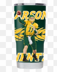 Nd State Carson Wentz 20oz Green Tumbler - Cylinder Png,Carson Wentz Png