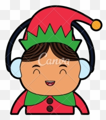 Elf Helper Wearing Muffs Icons By Canva - Elf Wearing Ear Muffs Png,Elf Ear Png