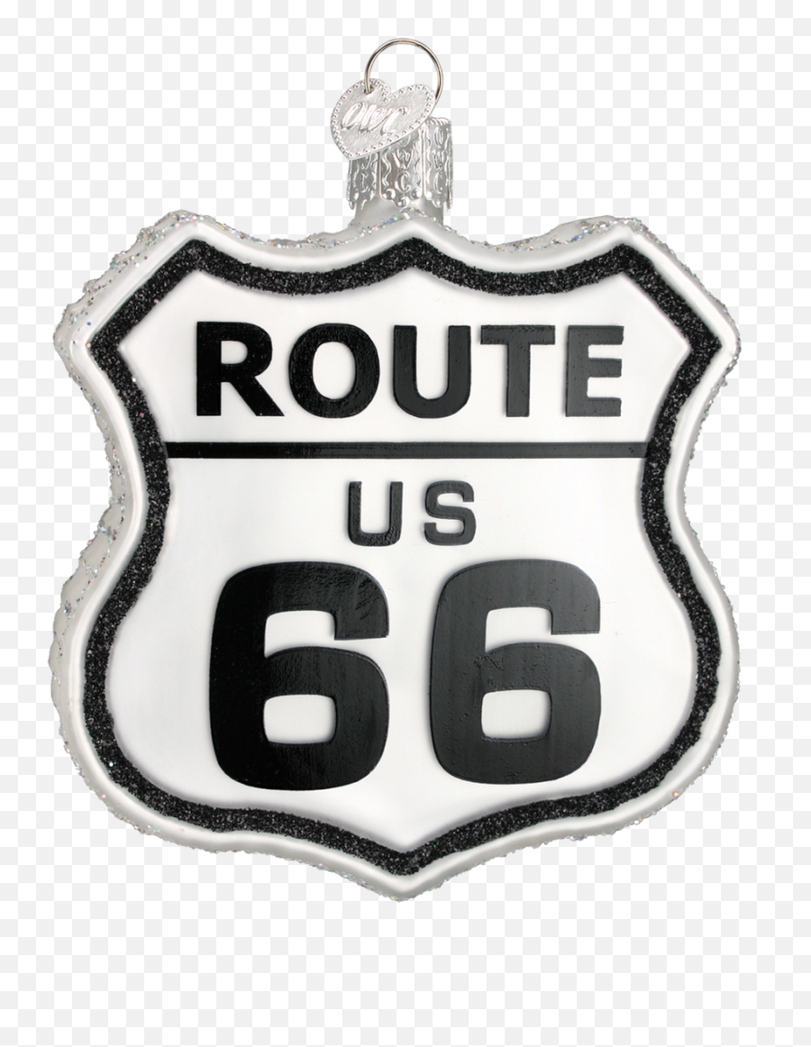 Route 66 Sign Glass Ornament - Route 66 Logo Png,Route 66 Logo