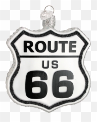 Route 66 Sign Glass Ornament - Route 66 Logo Png,Route 66 Logo