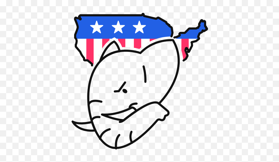 Republican Elephant Usa Map Free - Icon Png,Map Of Usa Icon