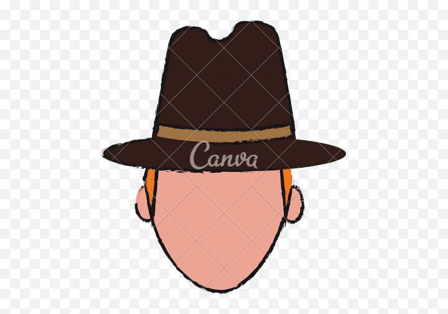 Faceless Man With Hat Icon Image - Canva Png,Faceless Icon