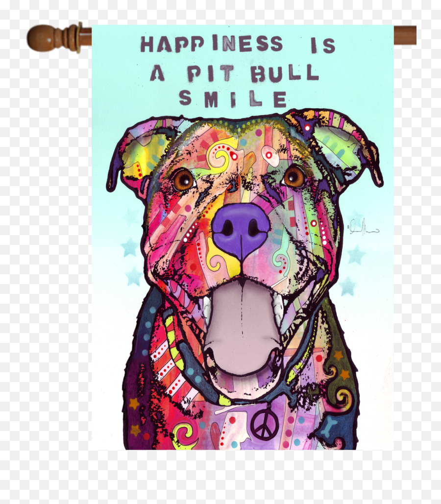 Download Hd Happiness Is A Pit Bull Smile Flag - Pit Bull Png,Pit Bull Icon