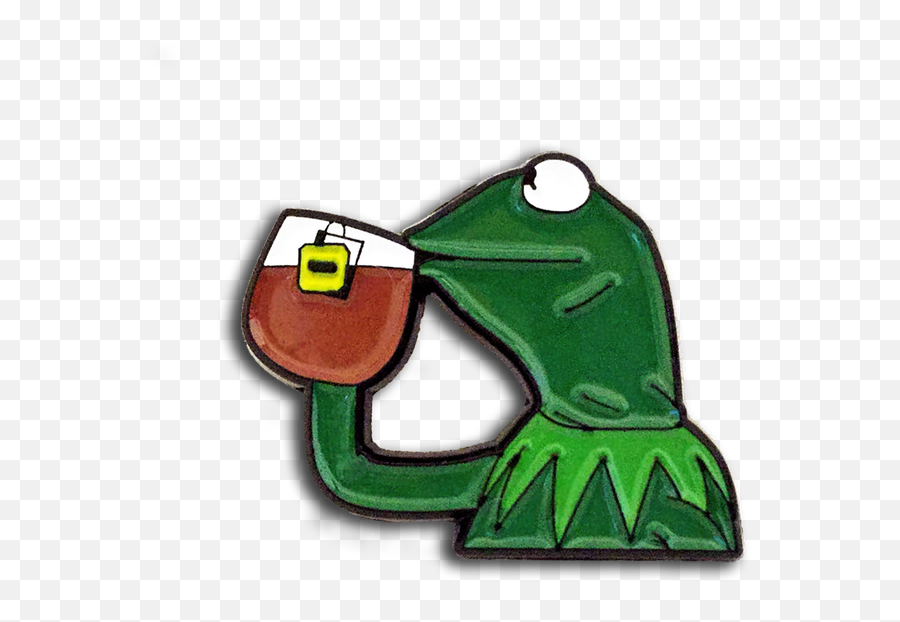Image Of None My Business - Kermit Sipping Tea Pin Full Kermit The Frog Pin Png,Kermit Png