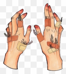 Download Tumblr Arm Arms Flower Flowers Leaf Leaves Bandaid - Aesthetic Band Aid Drawing Png,Bandaid Png