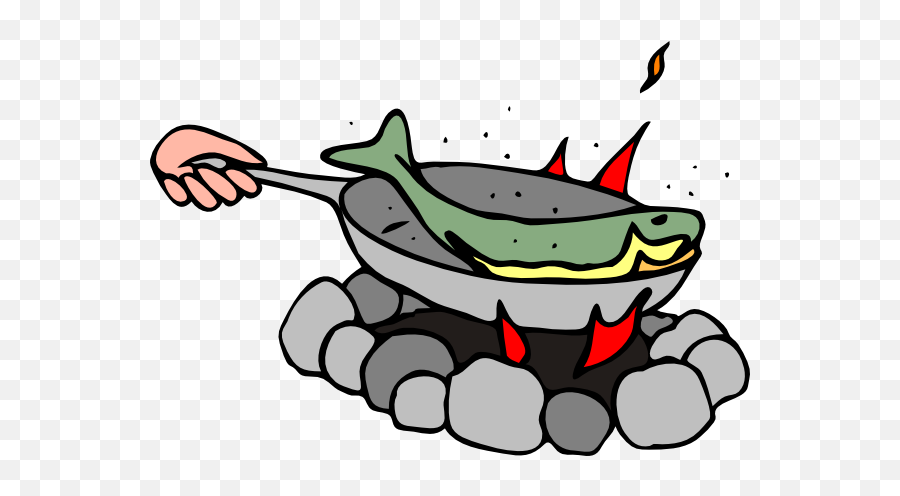 Frying Fish Clip Art Free Vector - Fish Fry 600x415 Png Clip Art,Fry Png