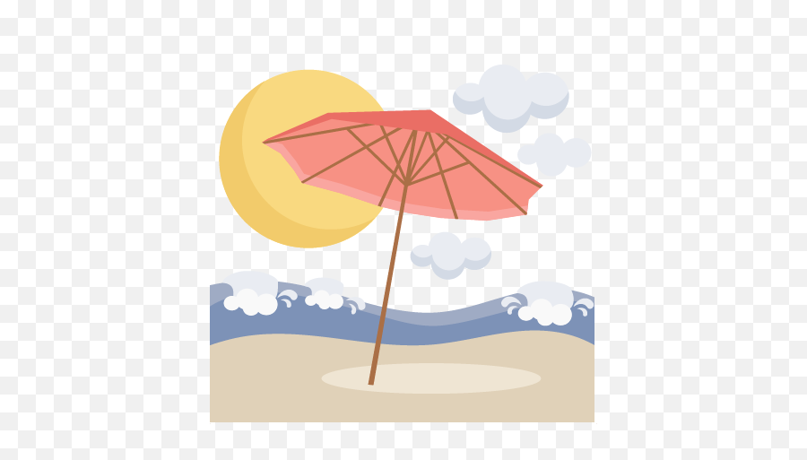 Beach Umbrella Scene Svg Scrapbook - Beach Scene Beach Umbrella Clipart Png,Beach Clipart Png