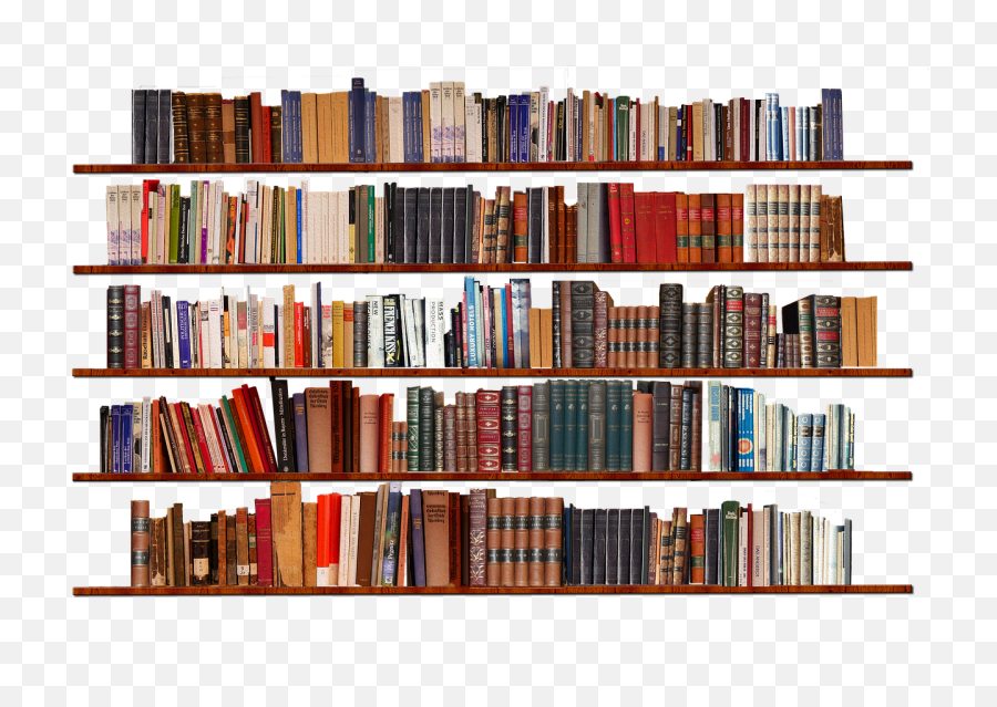Bookshelf Isolated Transparent - Transparent Background Books Png,Bookcase Png