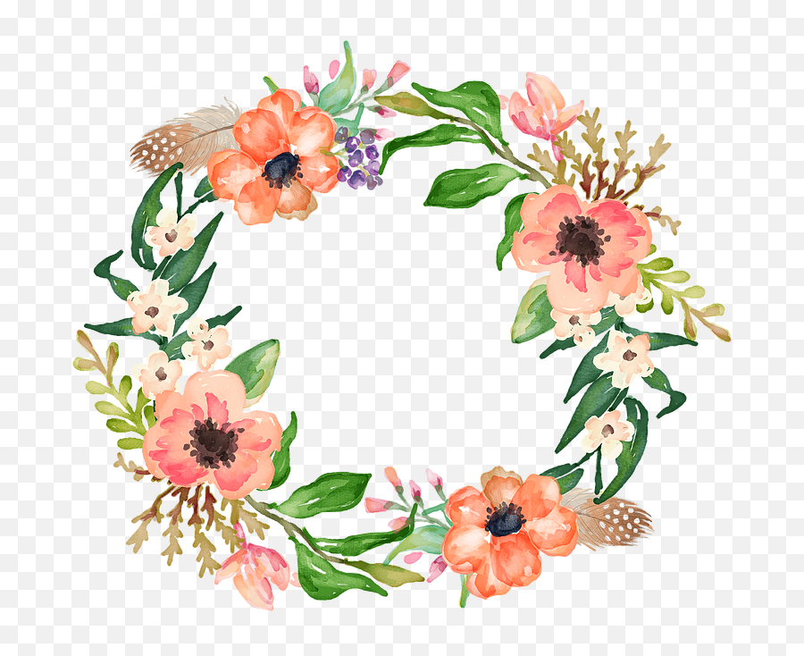 Clipart Free Succulent - Watercolour Ring Of Flowers Png Ring Of Flowers Transparent,Succulent Transparent Background