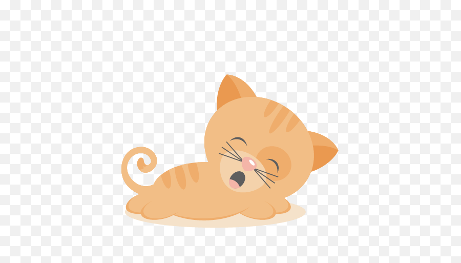 Tired Kitty Svg Scrapbook Cut File Cute Clipart Files For - Tired Orange Cat Clipart Png,Tired Png