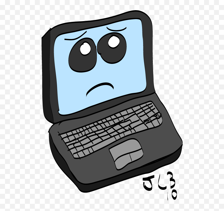 Cartoon Computer Sad Face - Computer Cartoon Transparent Cartoon Png,Cartoon Computer Png
