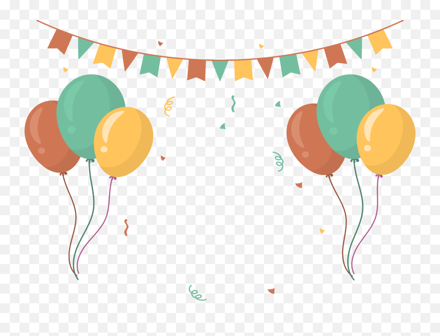 Balloon Banner Png Image - Birthday Balloon Decoration Clipart,Party Banner Png