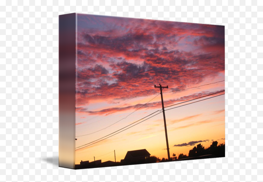 Sunset Clouds With Telephone Pole - Sunset Clouds With Telephone Pole Png,Telephone Pole Png