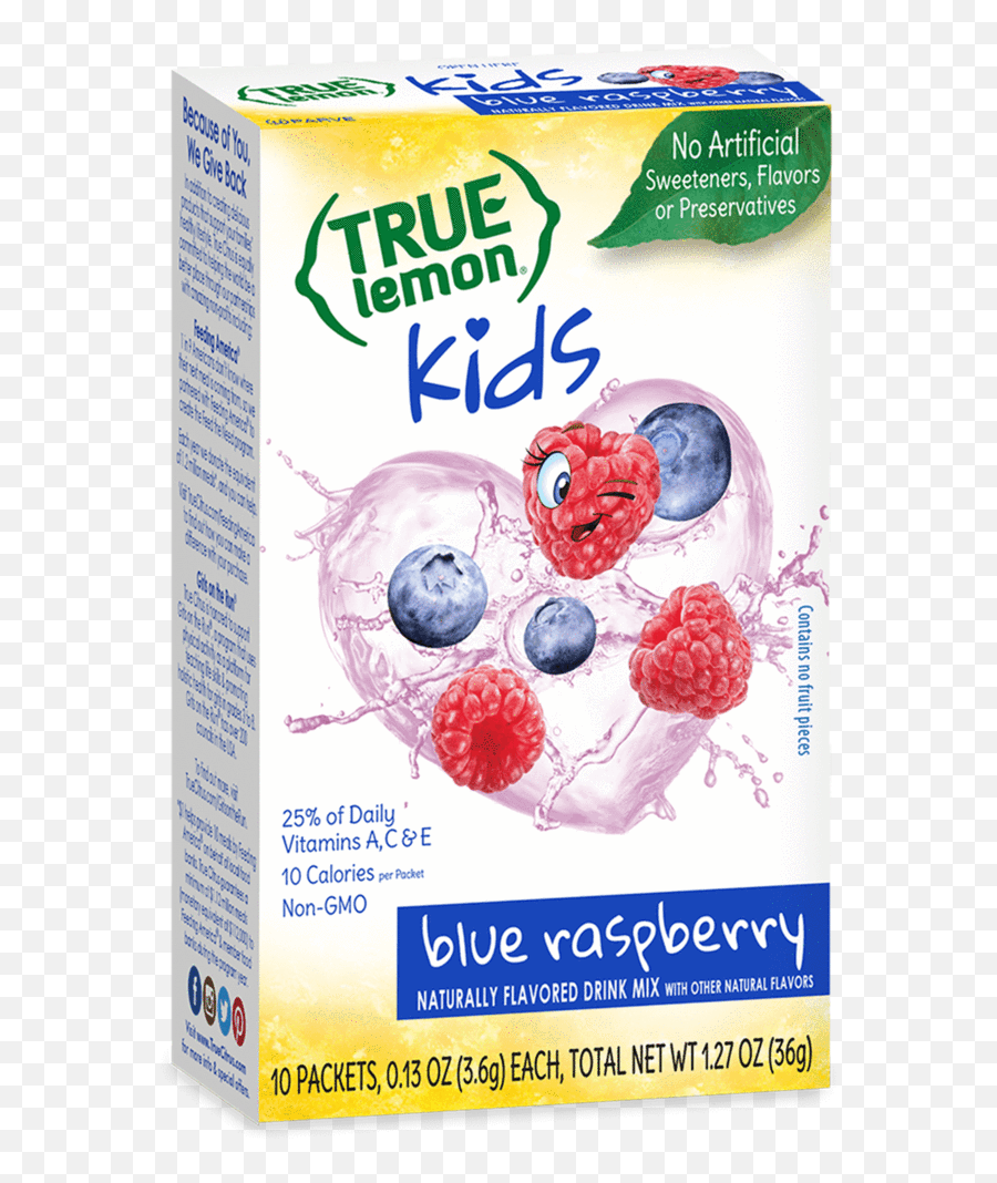 True Lemon Kids Blue Raspberry Drink - True Lemon Kids Blue Raspberry Png,Blue Raspberry Png