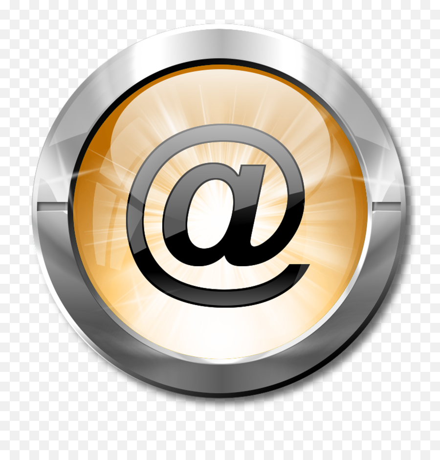 Email Icon 2d Orange Public Domain - Icono De Correo Arroba Png Transparente,Email Icon Transparent