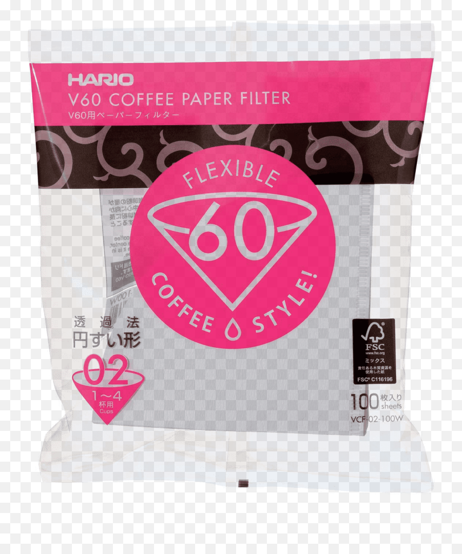 Hario V60 02 Filter Paper White U2013 100 Sheets - Hario V60 Filters Png,Heart Filter Png
