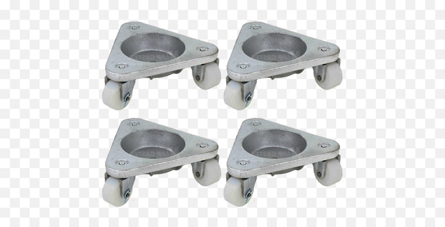 Set Of 4 Large Frame Tri - Wheel Dolly Round Base With 3 White Polyolefin Wheels 750 Lbs Capacity Each 3000 Lbs Together Solid Png,Icon 3000