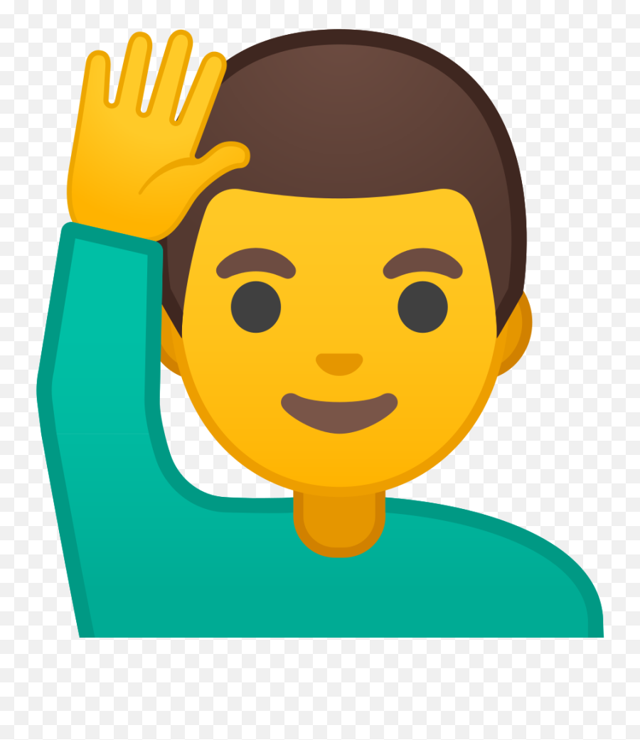 Man Raising Hand Icon - Hand Up Emoji Png,Quiet Hands Icon