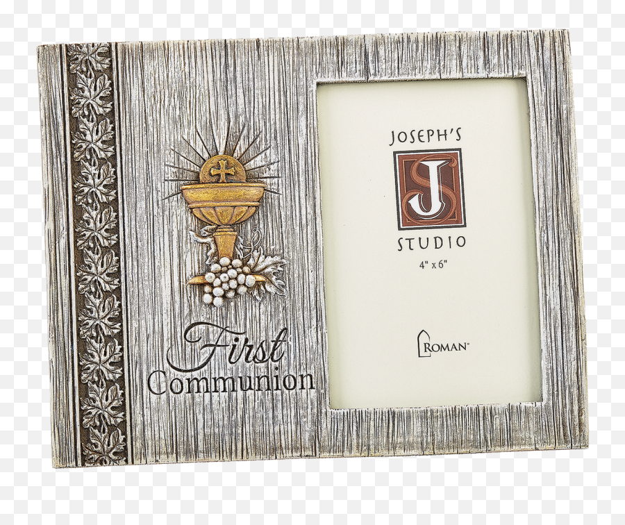 First Communion Photo Frame Sacramental Emblems Wood Grain Design 602060 - Picture Frame Png,Kateri Icon