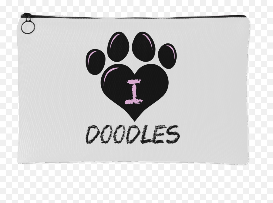 I Heart Doodles Pouch - Paw Png,Heart Doodle Png