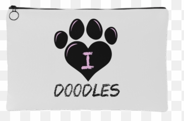 I Heart Doodles Pouch - Paw Png,Heart Doodle Png