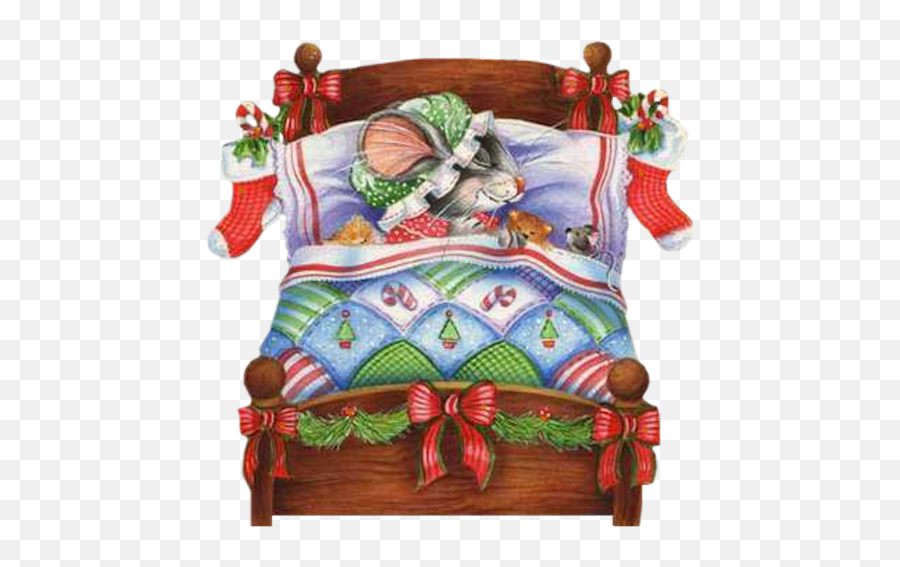 4570book Christmas Father Clipart Png Bed In Pack 4575 - Mouse Sleeping In Bed Clipart,Bed Clipart Png