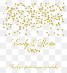 Gold Confetti Wine Label - Transparent Background png