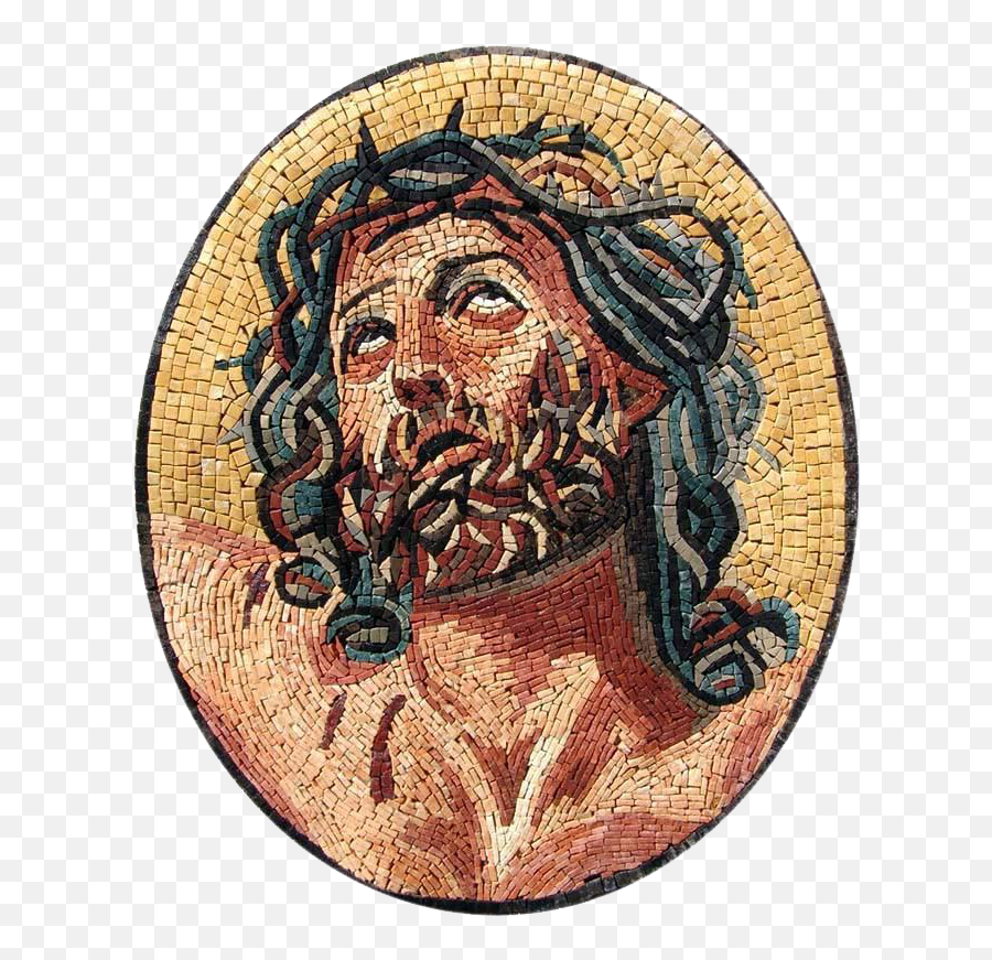 Jesus Christ Circle Mosaic Medallion Png Icon Of